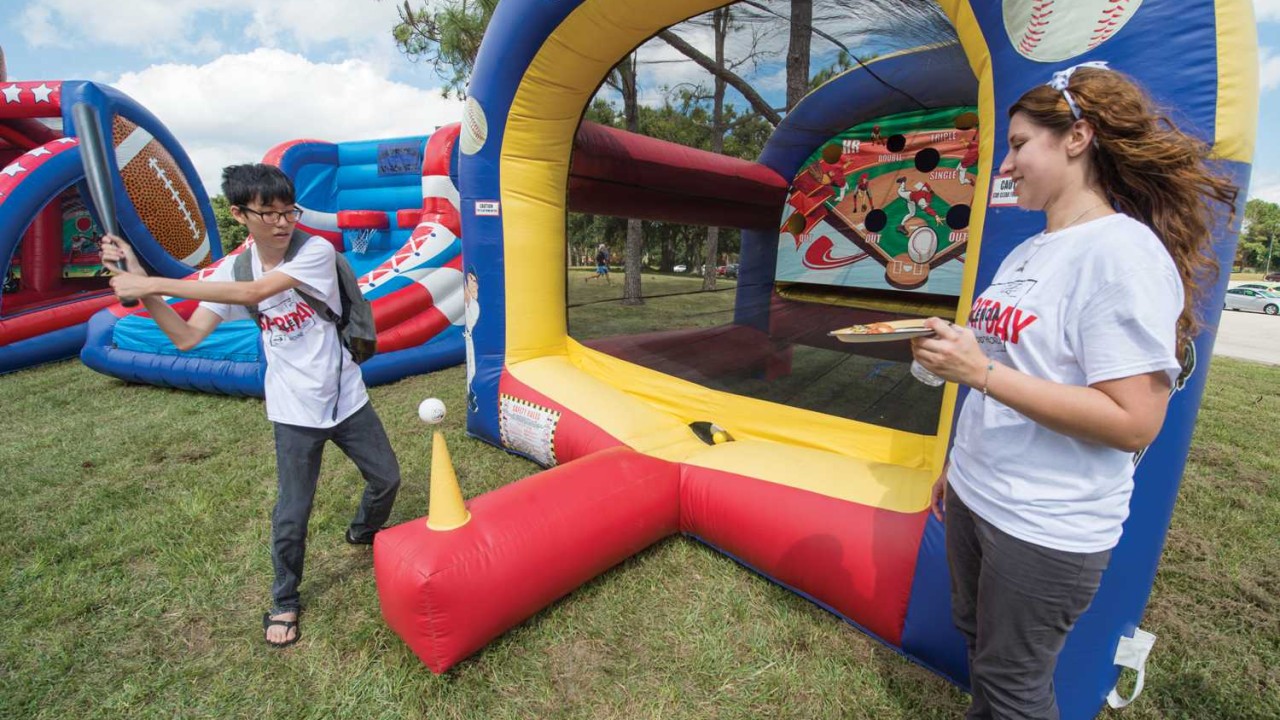 Students enjoy games, contests, food and fun at Spirit Day on West Campus.