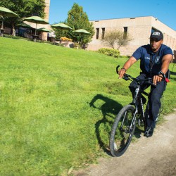 Campus security officers started patrolling the grounds on bikes for added security.