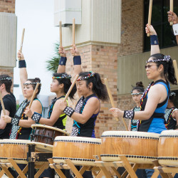 Japanese Taiko drummers performed at an Asian Cultural Expo in April. Japanese and Indian food tastings, mindfulness meditation lessons and lectures added to the cultural experience.